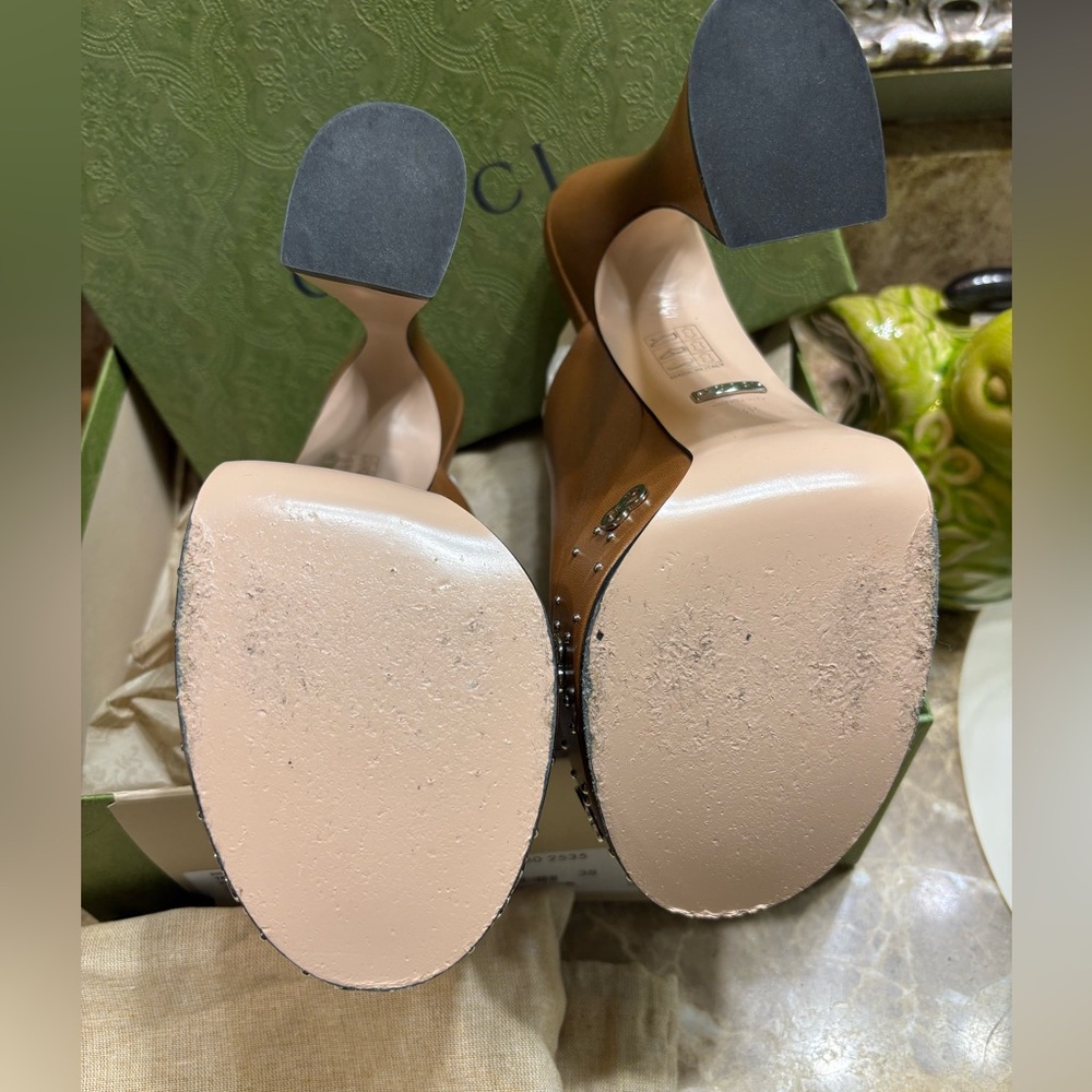 ❤️❤️ GUCCI 
Malaga Kid Janaya 150mm Platform Sandals ❤️❤️ - Picture 6 of 6